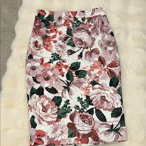 NWT Miss Selfridge Floral Pencil Skirt - Pink and Green